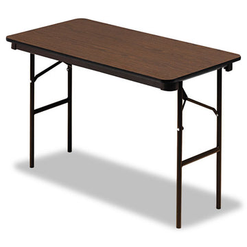 Iceberg Officeworks Classic Wood-laminate Folding Table, Curved Legs, 60 X 30 X 29, Walnut freeshipping - TVN Wholesale